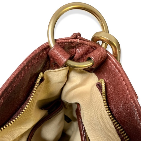 Sloane & Alex Women Red Leather Crossbody Bag with Dust Bag - Picture 5 of 7